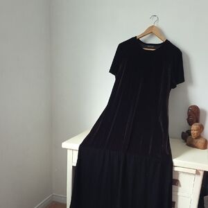 Karen Kane Brown Velvet Maxi Dress
